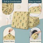 Load image into Gallery viewer, 2-Seater Sofa Gaddi Cover | Mughal Trellis Design | Spandex Blend | Antique Cream | 21x42-22x43&quot;
