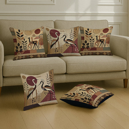 3 Seater + 16x16 Inches (set of 5),Maroon