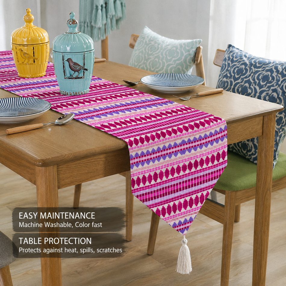 Festive Mosaic Premium Home Gifting Combo – Table Runner & Cushion Covers
