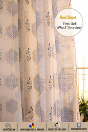 Linen Textured Sheer Curtains, Semi Transparent & Light Filtering Door Curtains with Tieback and Eyelets, Pack of 1