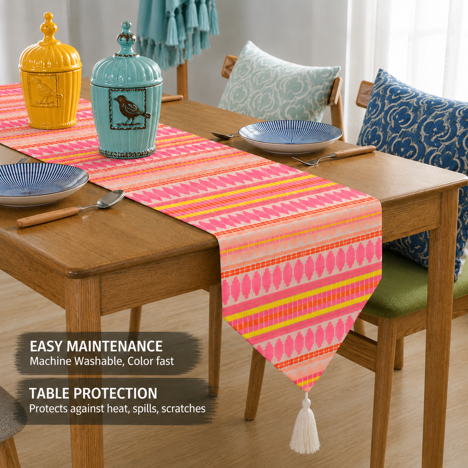 Rangrez Bloom Premium Home Gifting Combo – Table Runner & Cushion Covers