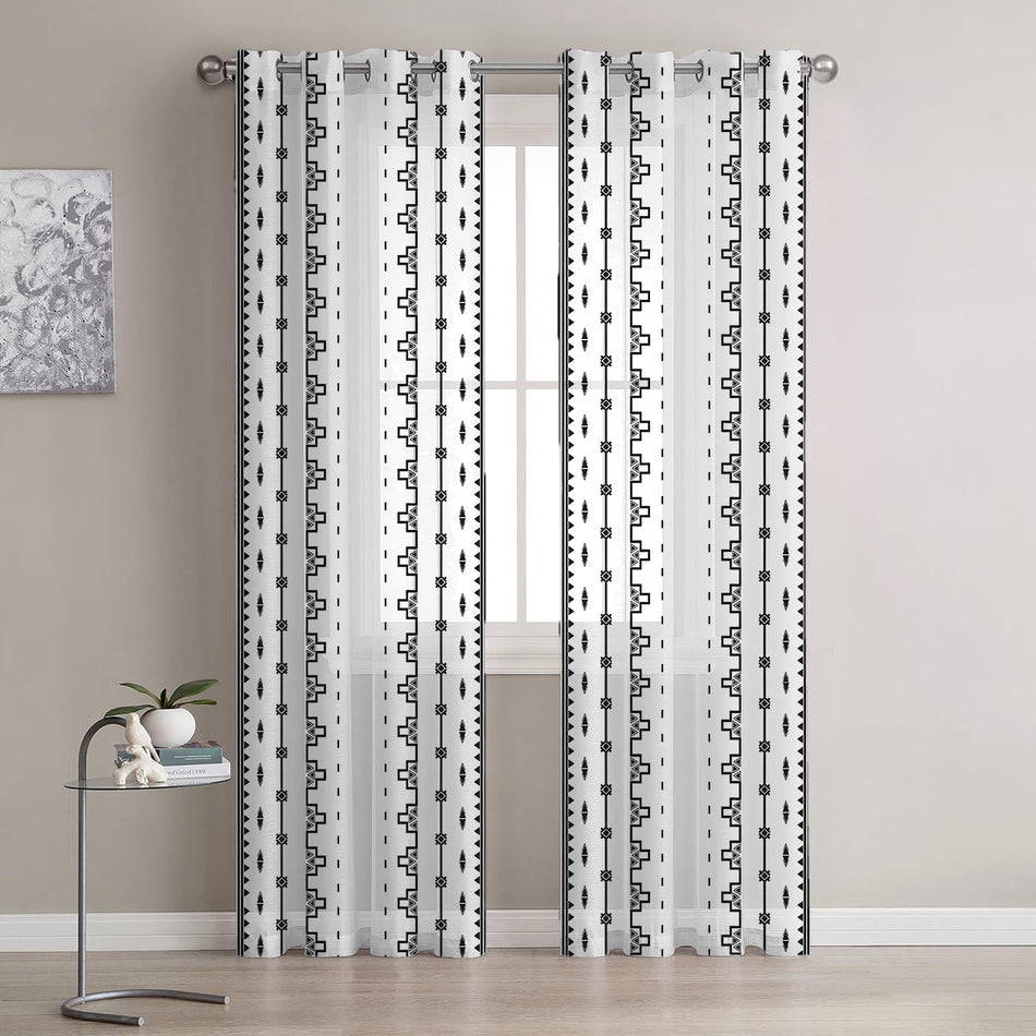 Patterned Sheer Curtain - 7 Feet