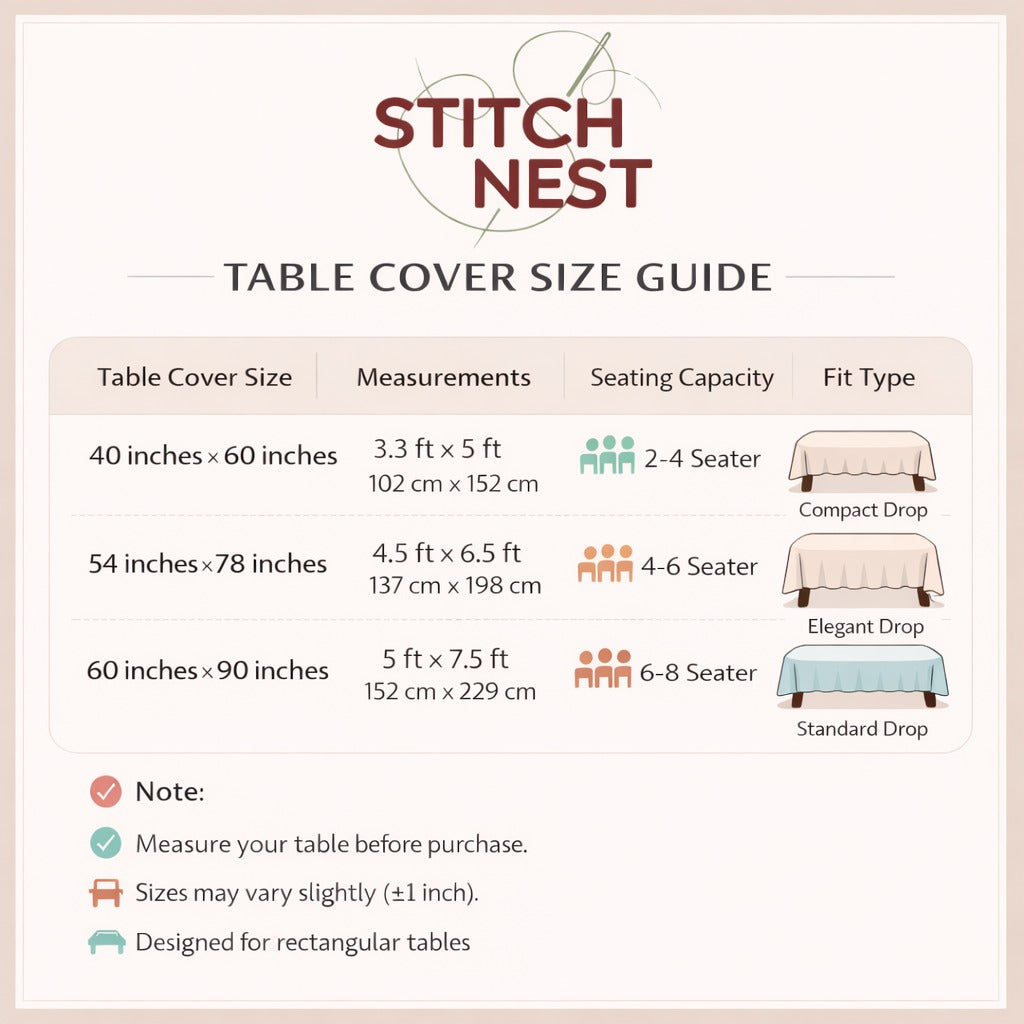 54x78 Inches (Fits 4–6 Seater),Gulshan