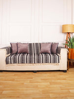 Load image into Gallery viewer, Black Jacquard 3-Seater Sofa Cover
