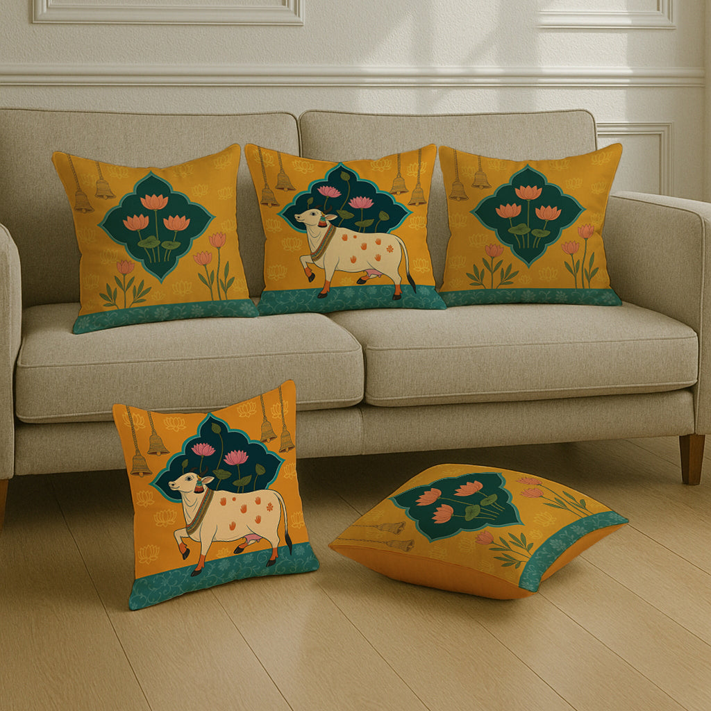 3 Seater + 16x16 Inches (set of 5),Green