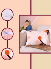 Hand Crafted Embroidered Bohemian Cushion Cover, Set of 1 (12 x18 inches/ 30x45 cm)