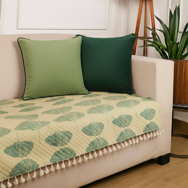 Velvet Elegance Combo – Sofa Cover & Cushion Cover Set