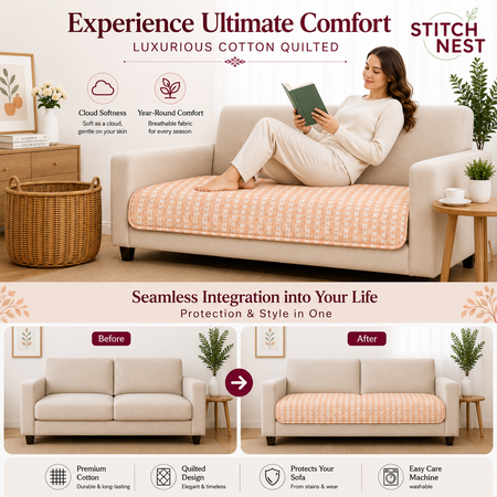 1 Seater (24x30 Inch),Peach Pixel