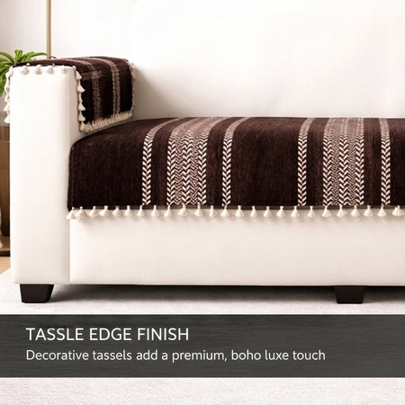 3+1+1 Sofa Cover,Brown Arrow