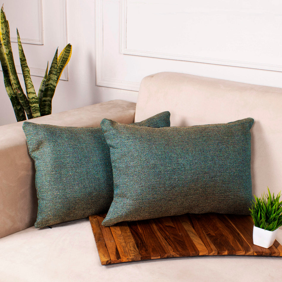 Solid Jute Cushion Covers for Sofa, Couch, Bed, Living Room - Set of 2 & 5