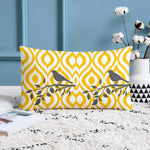 Load image into Gallery viewer, Soft Touch Luxurious Yellow Bird Printed Cotton Canvas Rectangular Cushion Cover Set of 2