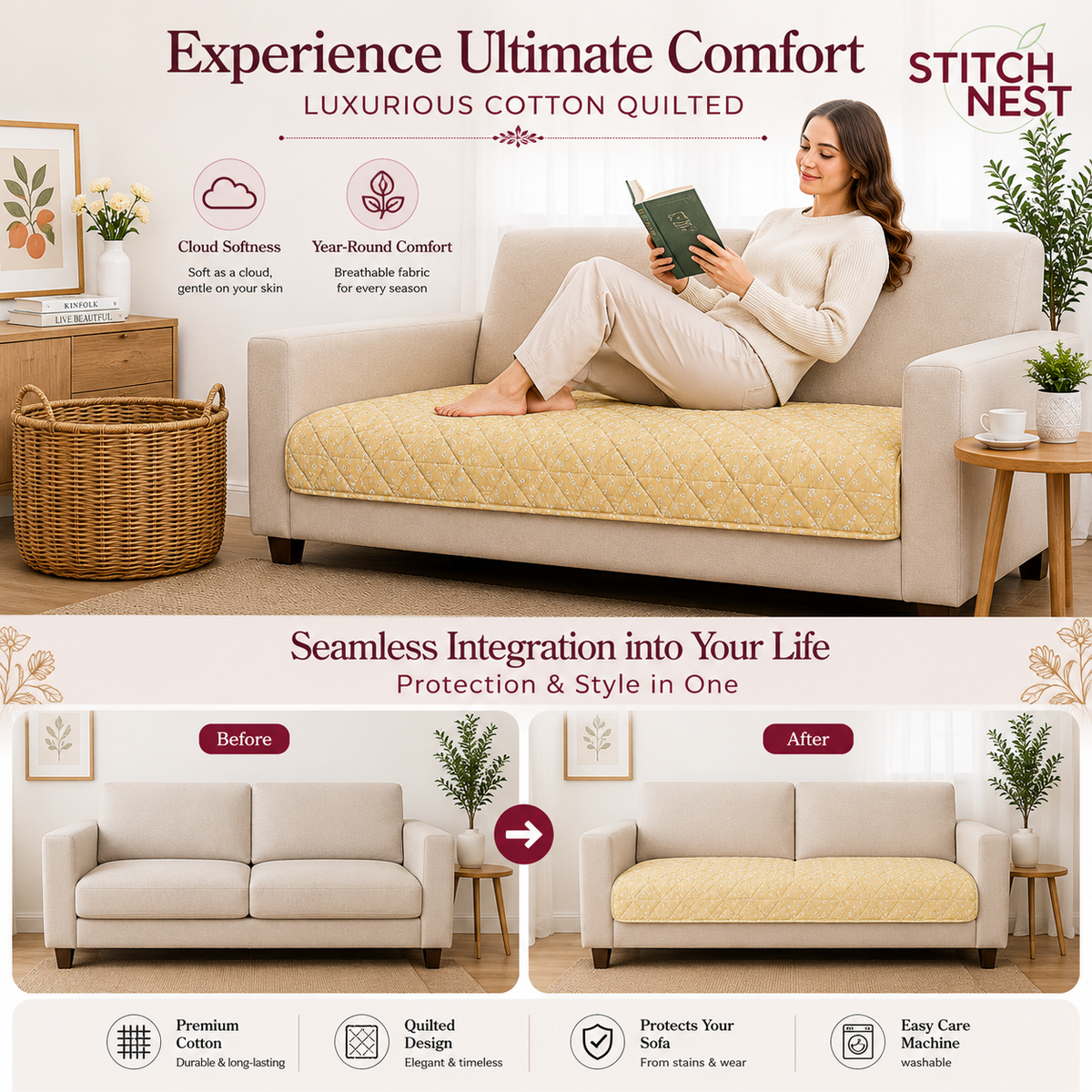4 Seater (96x30 Inch),Spring Meadow