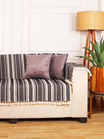 Load image into Gallery viewer, Black Jacquard 3-Seater Sofa Cover

