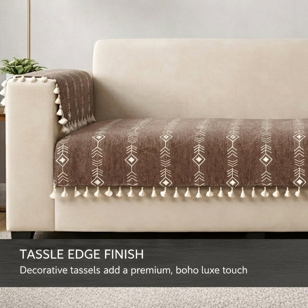 2+3 Sofa Cover with Arm rest Cover,Beige Arrow