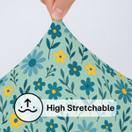 Load image into Gallery viewer, 2-Seater Sofa Gaddi Cover | Seamless Floral Print | Spandex Blend | Blue-Green-Yellow | 21x42-22x43
