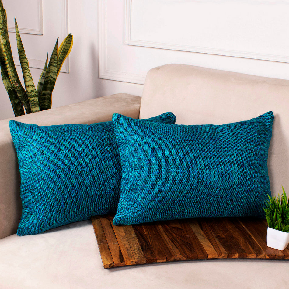 Solid Jute Cushion Covers for Sofa, Couch, Bed, Living Room - Set of 2 & 5