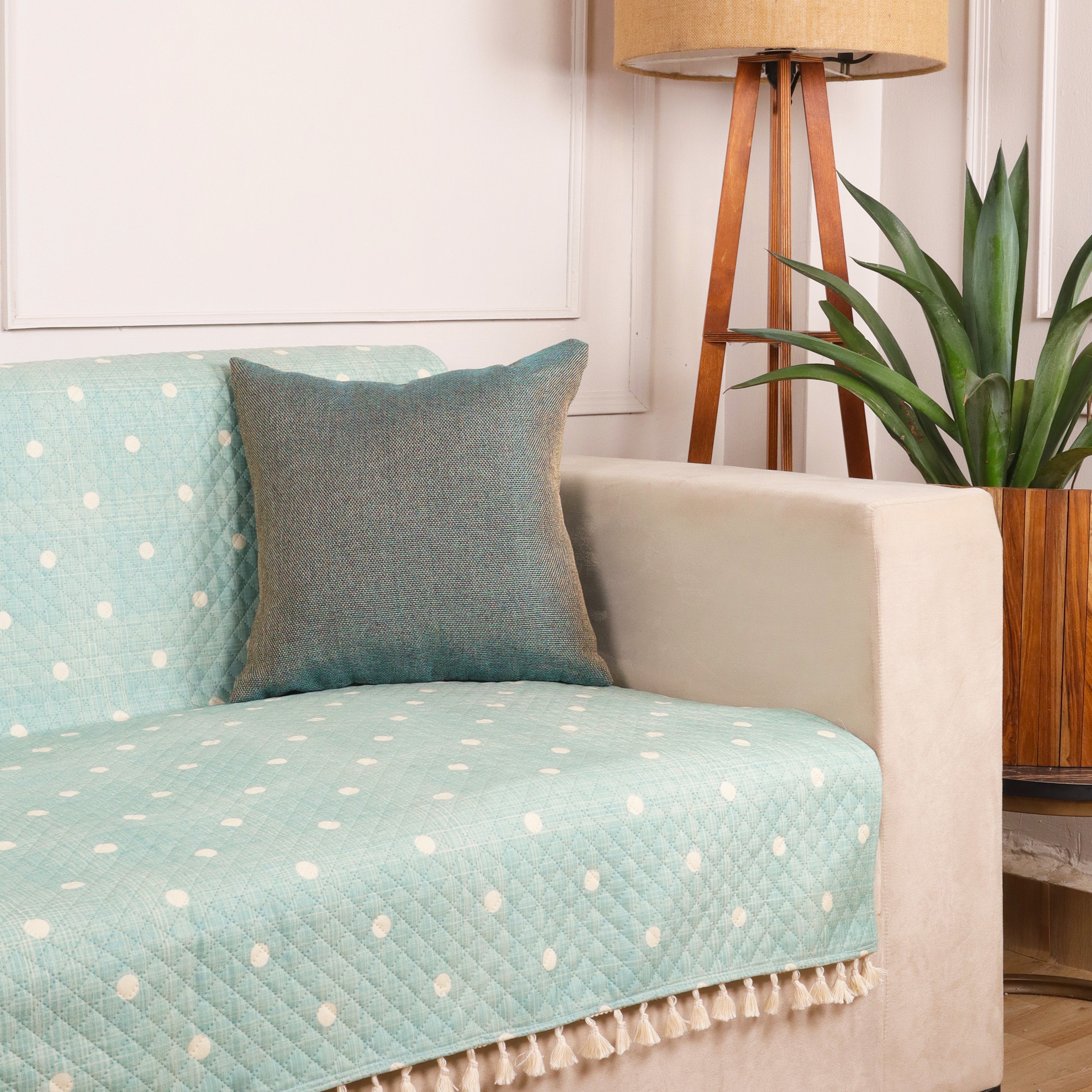 3 Seater Full (70x60 Inch),Green (Polka Dot)