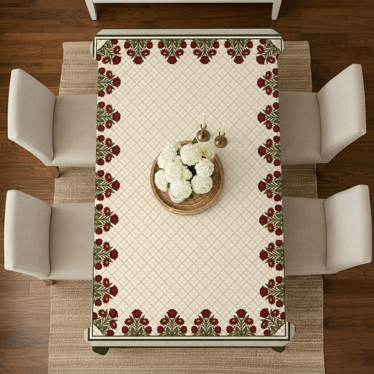 54x78 Inches (Fits 4–6 Seater),Gulbahar