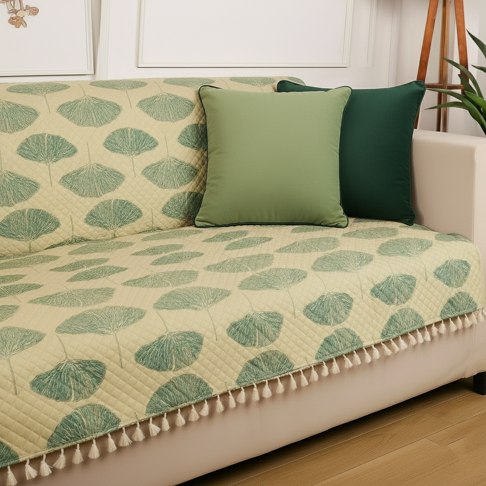 Velvet Elegance Combo – Sofa Cover & Cushion Cover Set