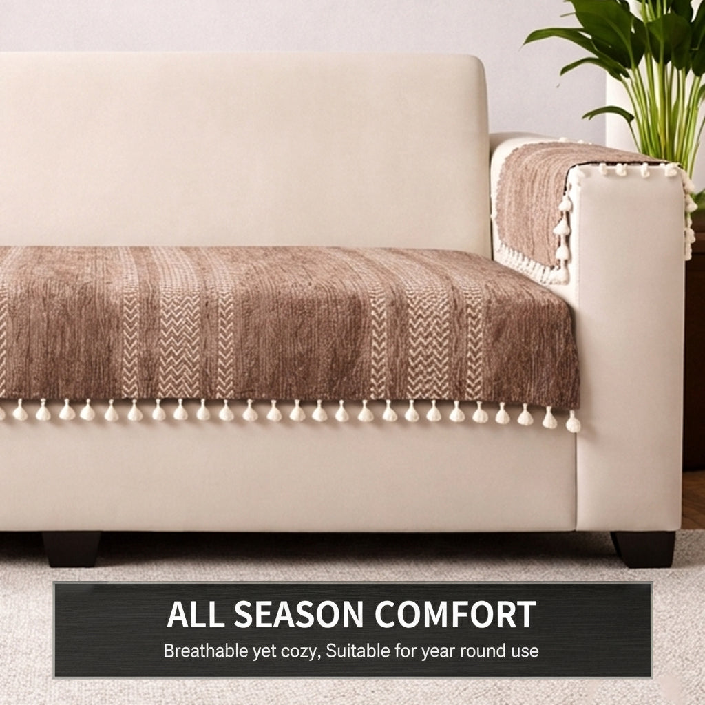 1 Seater Half (24x30 Inch),Beige (Stripe)