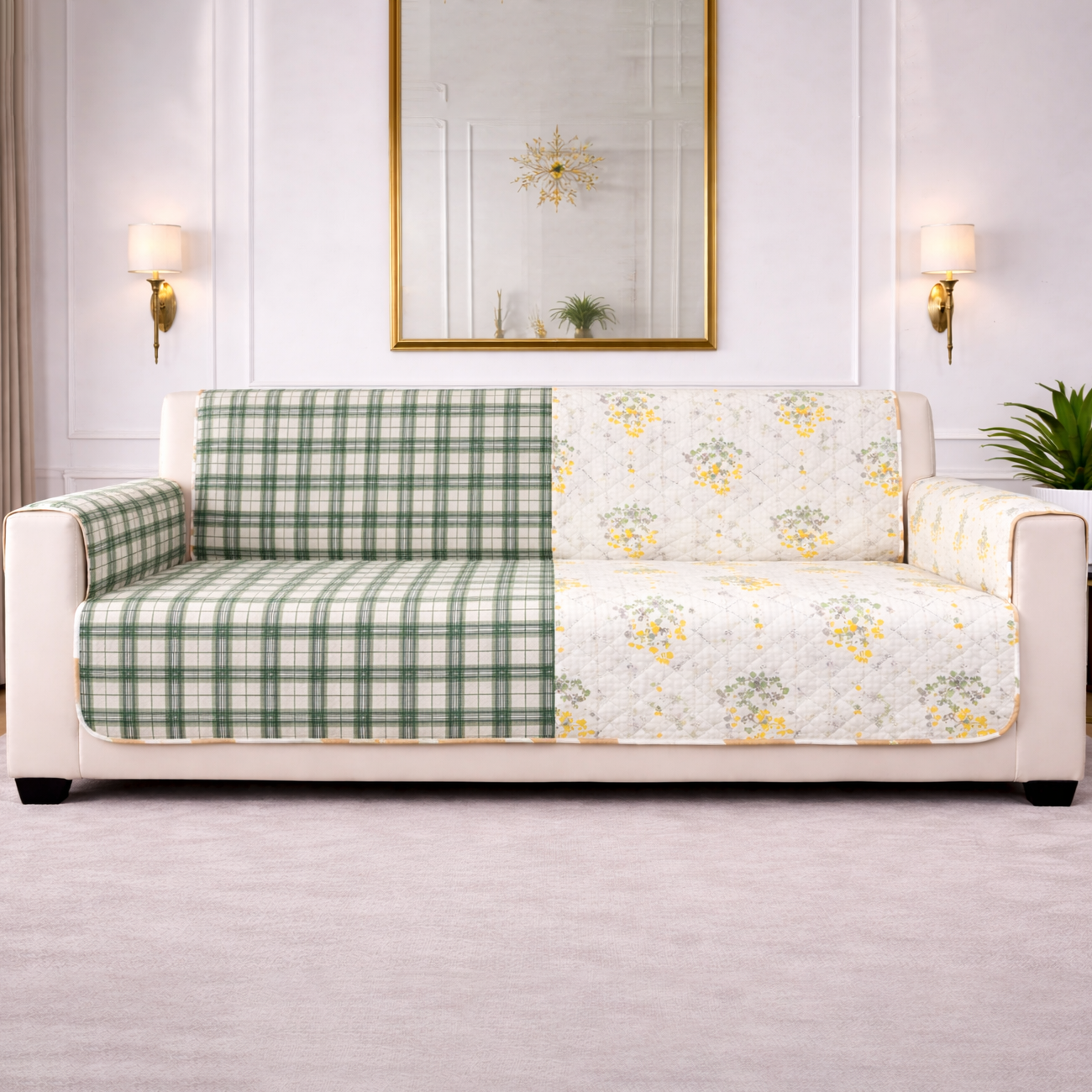 3 Seater (70x60 Inch),White