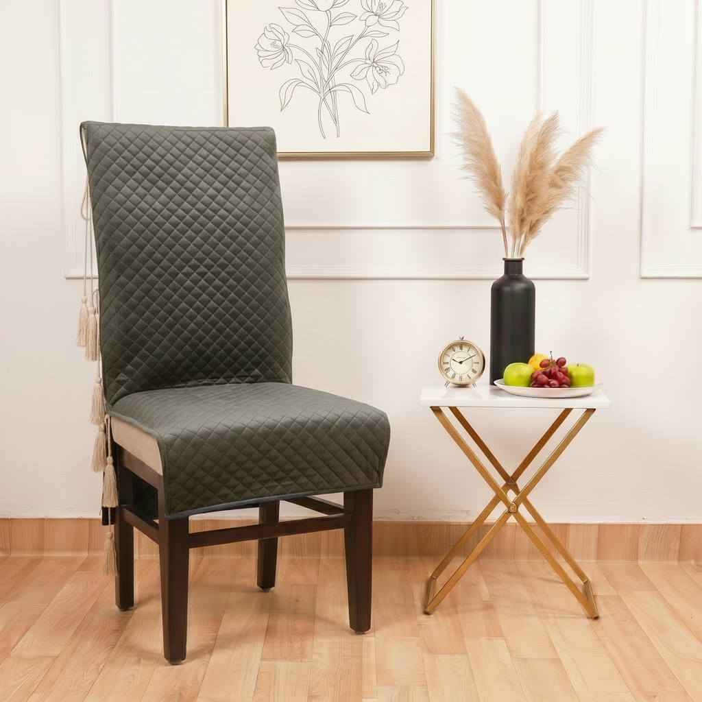 Table Cover (54 x 78 Inches) + 6 Chair Covers,Grey