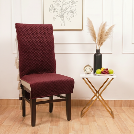 Table Cover (54 x 78 Inches) + 6 Chair Covers,Maroon
