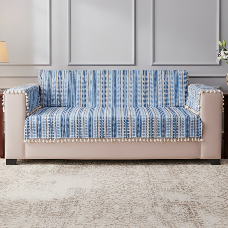 3 Seater Sofa Cover + 6 Chair Covers,Bluberry