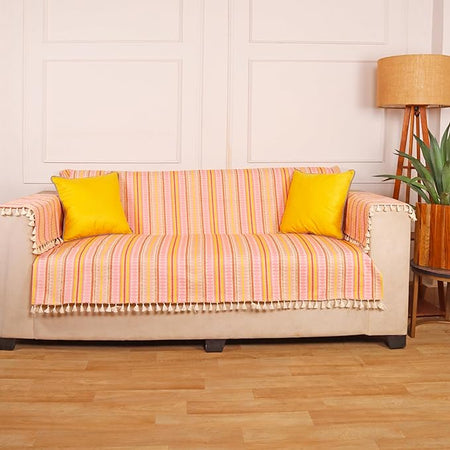 3 Seater Sofa Cover + 6 Chair Covers,Fuschia Feather