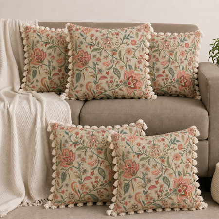 Set of 5 (16 x 16 in),Beige(Roselle)