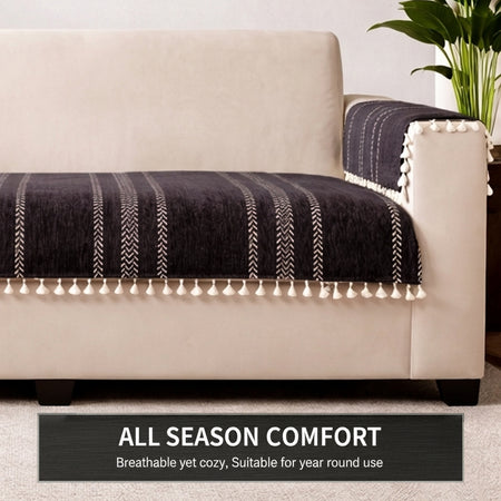 2 Seater Half (48x30 Inch),Black (Stripe)