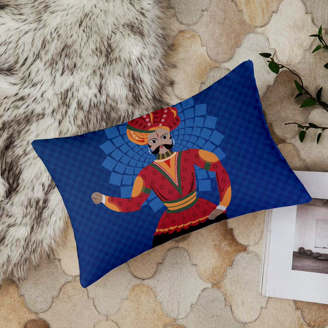 Soft Touch Luxurious Traditional Printed Cotton Canvas Rectangular Cushion Cover Set of 2