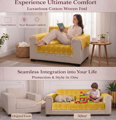 2 Seater Full (48x60 Inch),Yellow