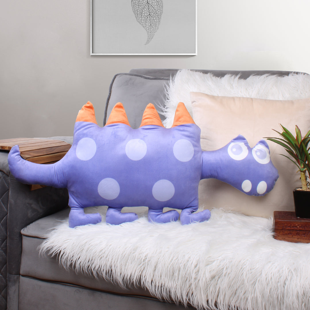 Addorable Cuddly and Perfect Plush Cute Shaped Cushion for all ages - Dino Purple