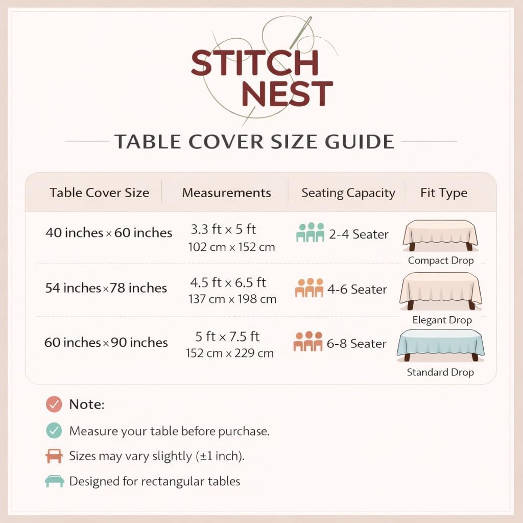 Table Cover (54x78 Inch) + Cushion Cover (16x16 Inch)