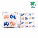 Load image into Gallery viewer, Both Side Block Print Elephant Cushion Cover Set of 2