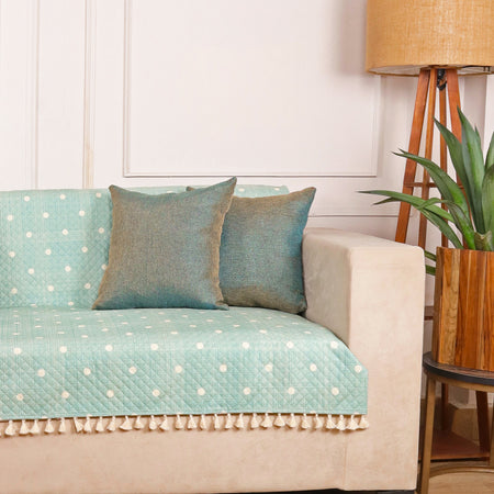 3 Seater Full (70x60 Inch),Green (Polka Dot)