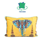 Load image into Gallery viewer, Exotic Elephant Both Sided Printed Velvet Rectangular Cushion Cover with Piping (Set of 2)