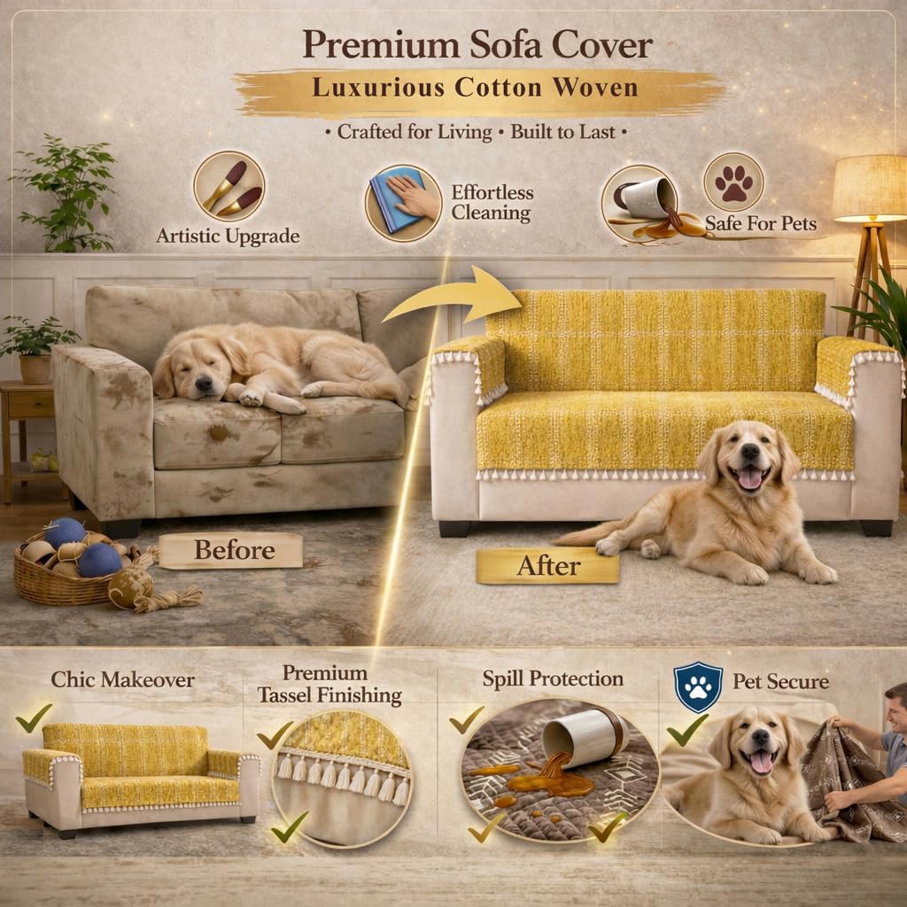 3 Seater Full (70x60 Inch),Yellow