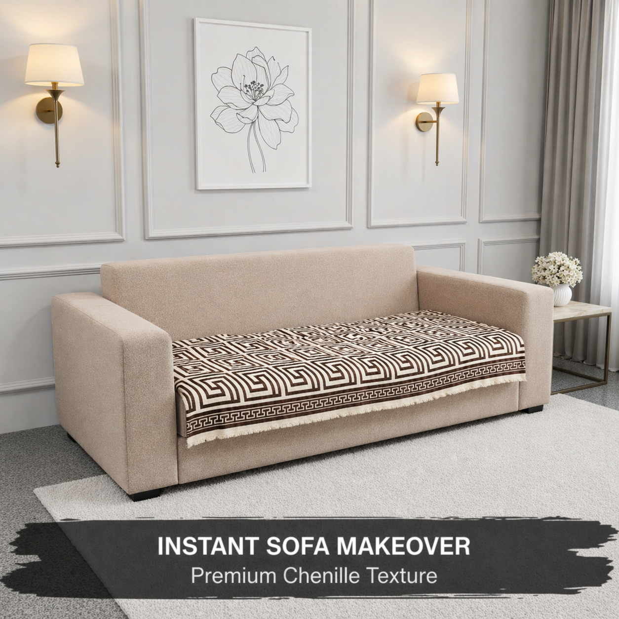 3 Seater Half (70x30 Inch),Light Brown