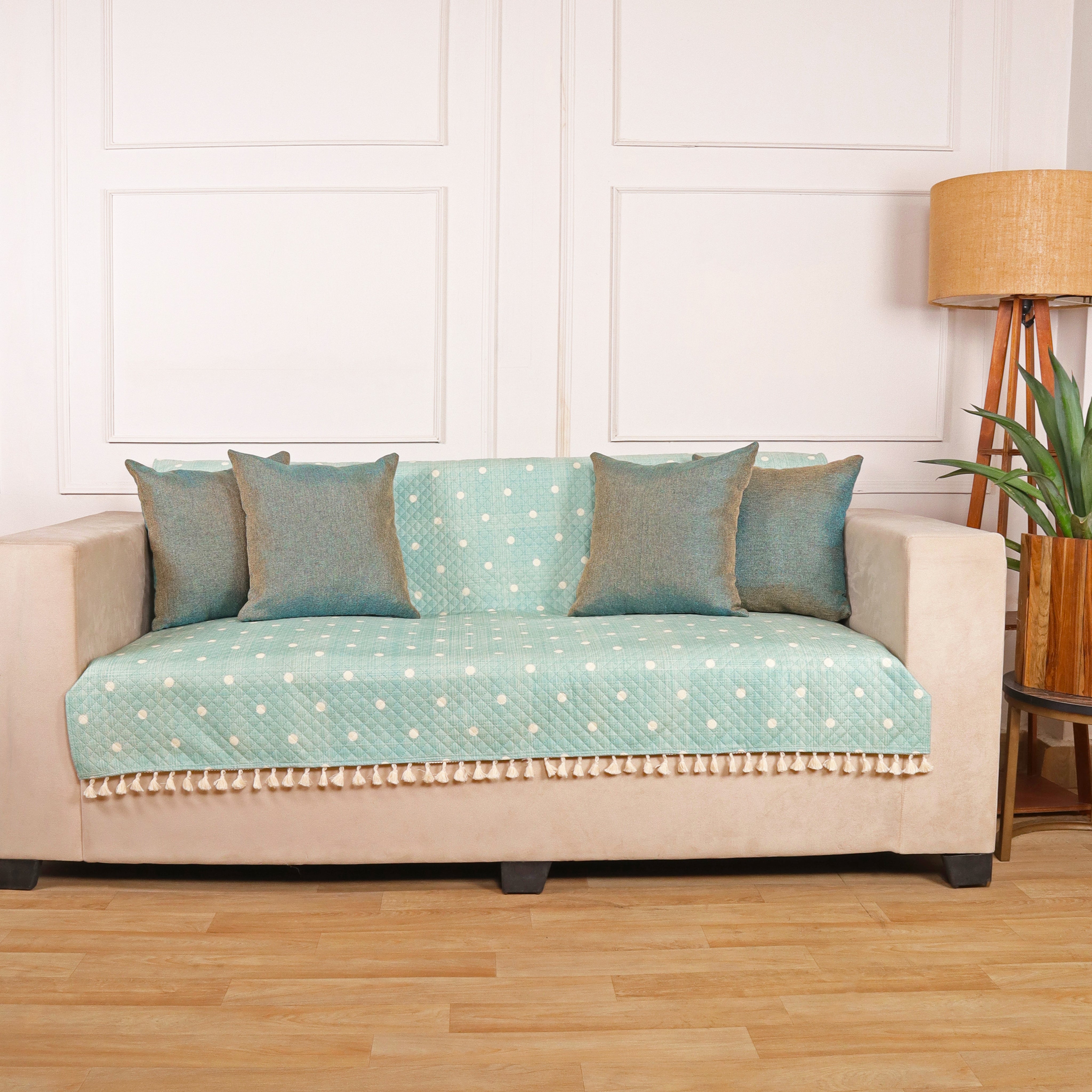 3 Seater Full (70x60 Inch),Green (Polka Dot)