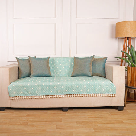 3 Seater Full (70x60 Inch),Green (Polka Dot)