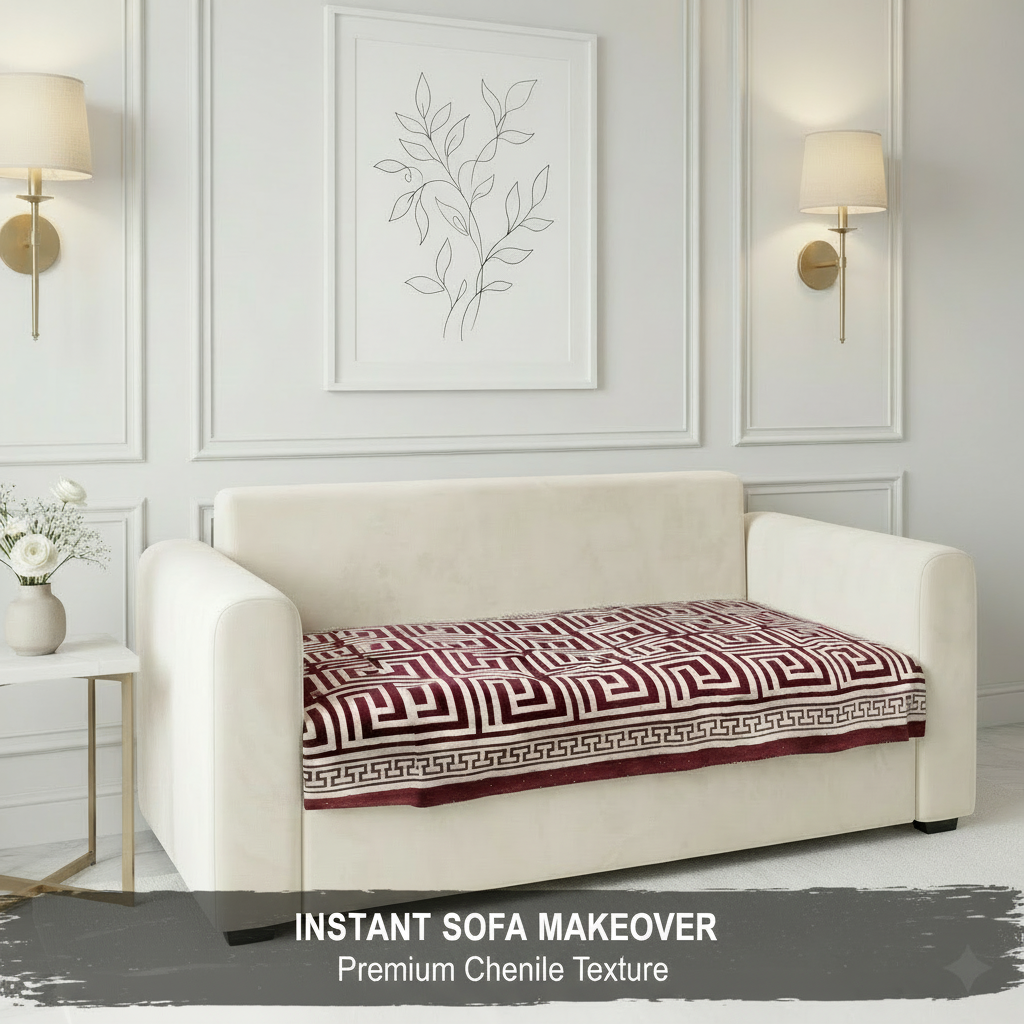 3 Seater Half (70x30 Inch),Maroon