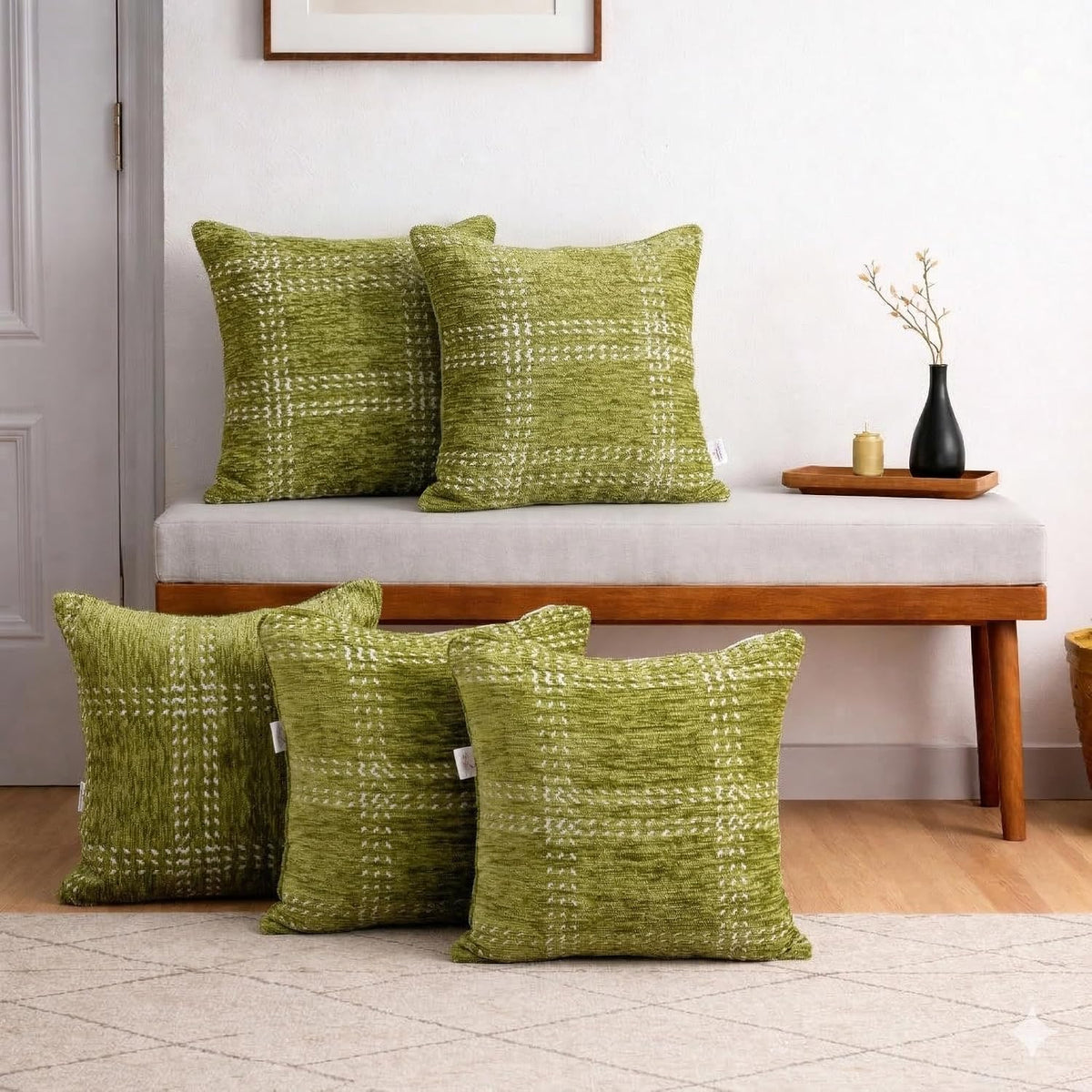 Set of 5 (16x16 inches),Green