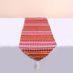 Load image into Gallery viewer, Aztec Red Woven Fabric Table Runner with Tassel