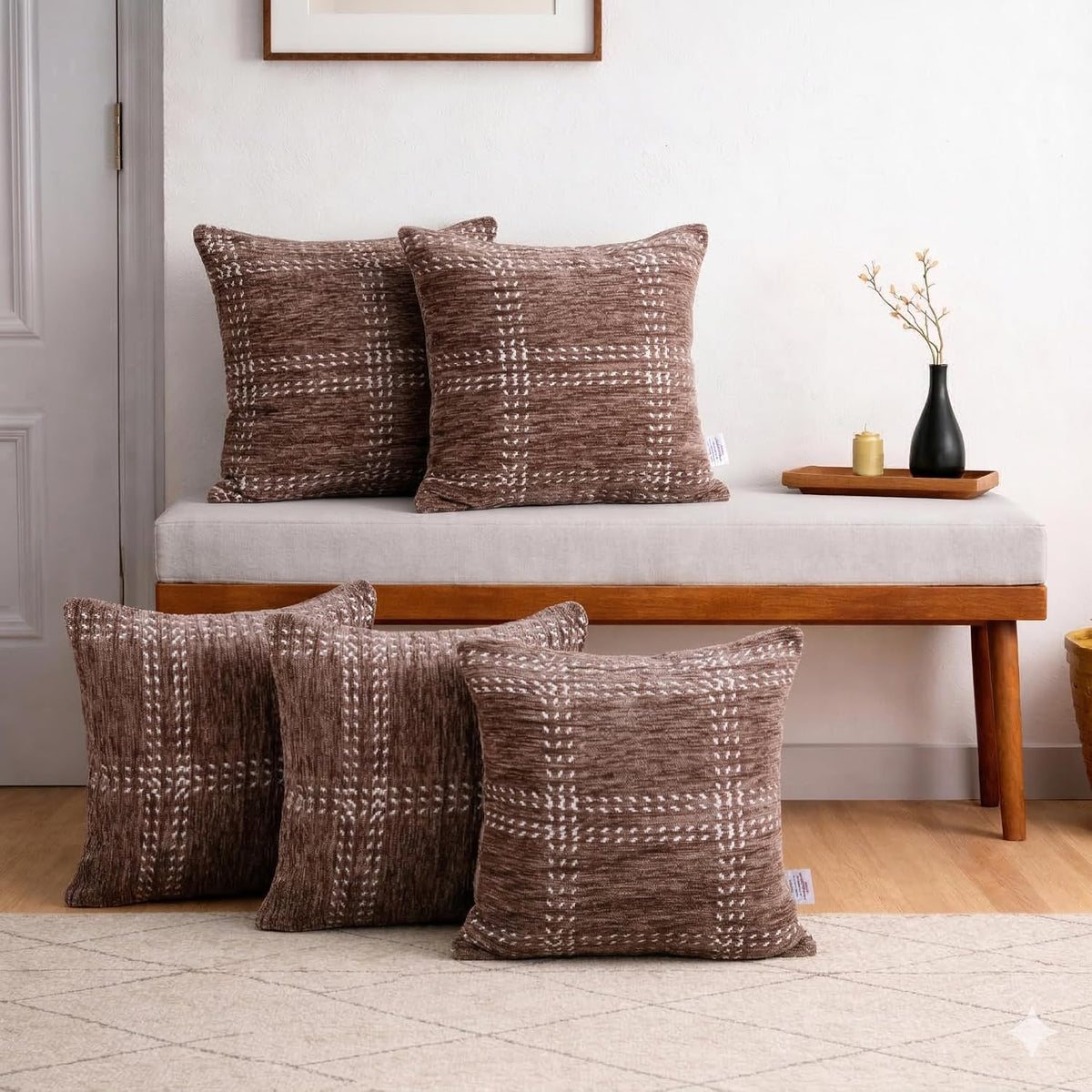 Set of 5 (16x16 inches),Beige