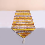 Load image into Gallery viewer, Aztec Yellow Woven Fabric Table Runner with Tassel