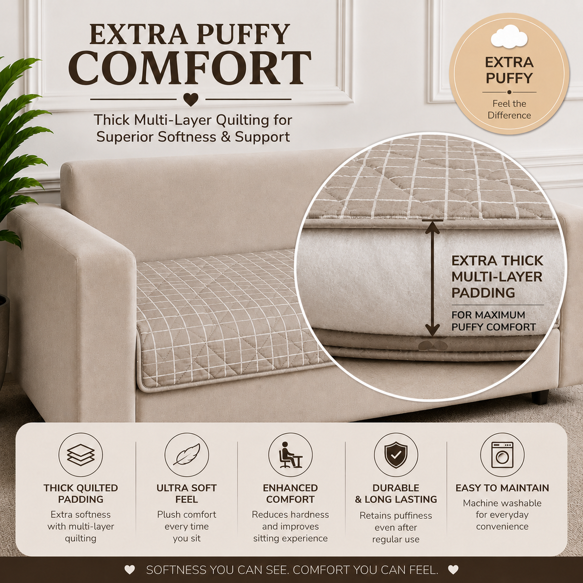2 Seater (48x30 Inch),Grid Luxe