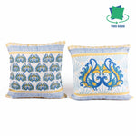 Load image into Gallery viewer, Both Side Block Print Peacock Cushion Cover Set of 5
