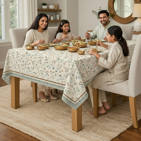 54x78 Inches (Fits 4–6 Seater),Phoolwari
